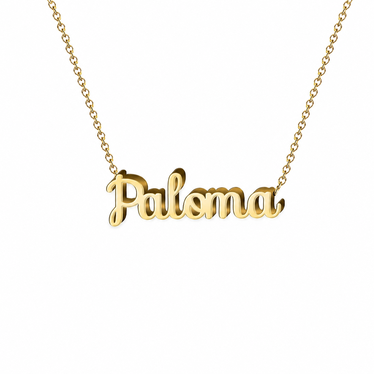 Collar con nombre personalizado Paloma - Bañado en oro de 14k - IMAGEN2 V3