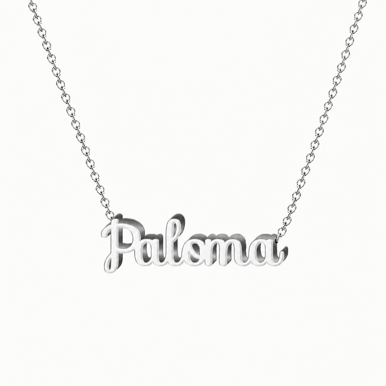 Collar con nombre personalizado Paloma - Plateado - IMAGEN2 V3