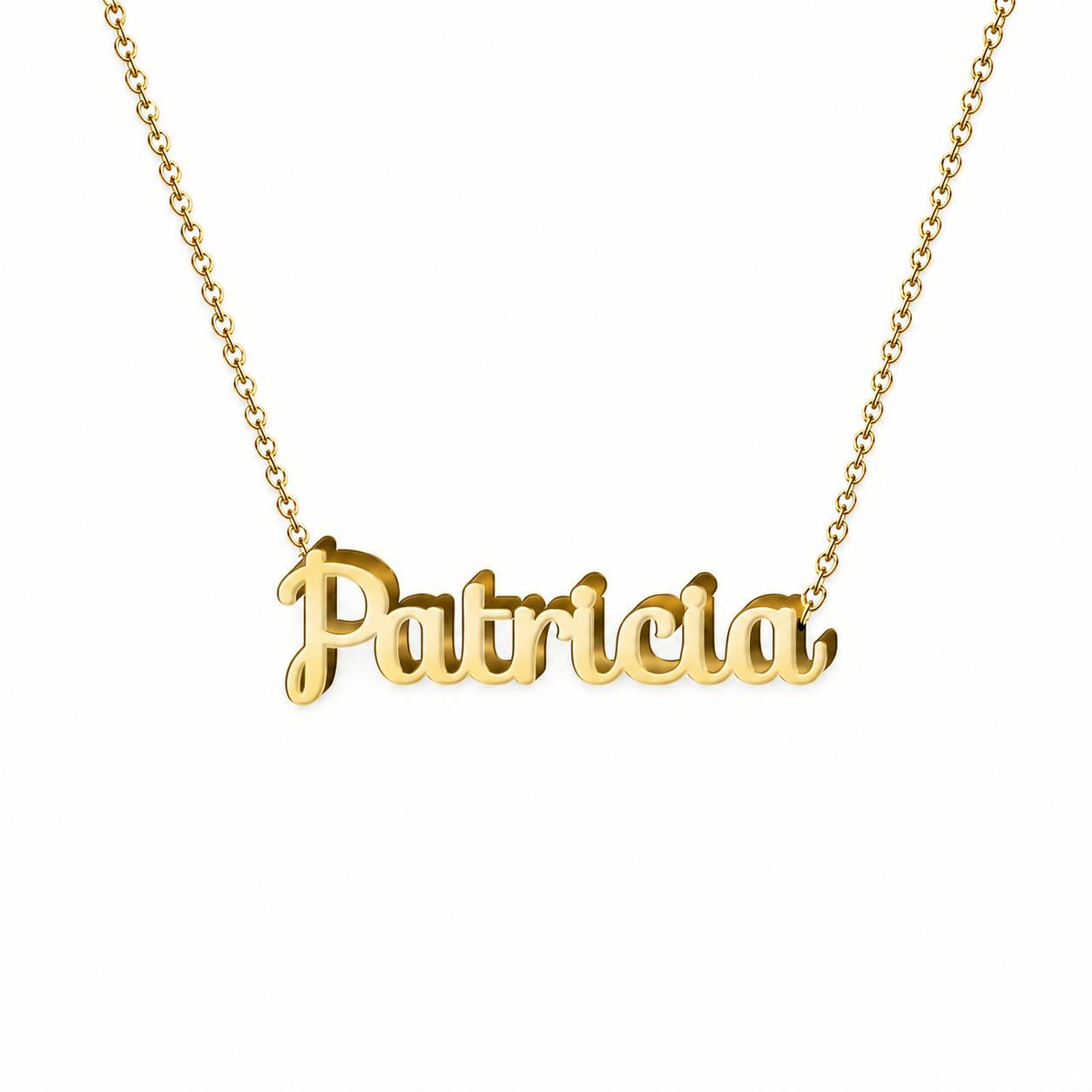 Collar con nombre personalizado Patricia - Bañado en oro de 14k - IMAGEN2 V3