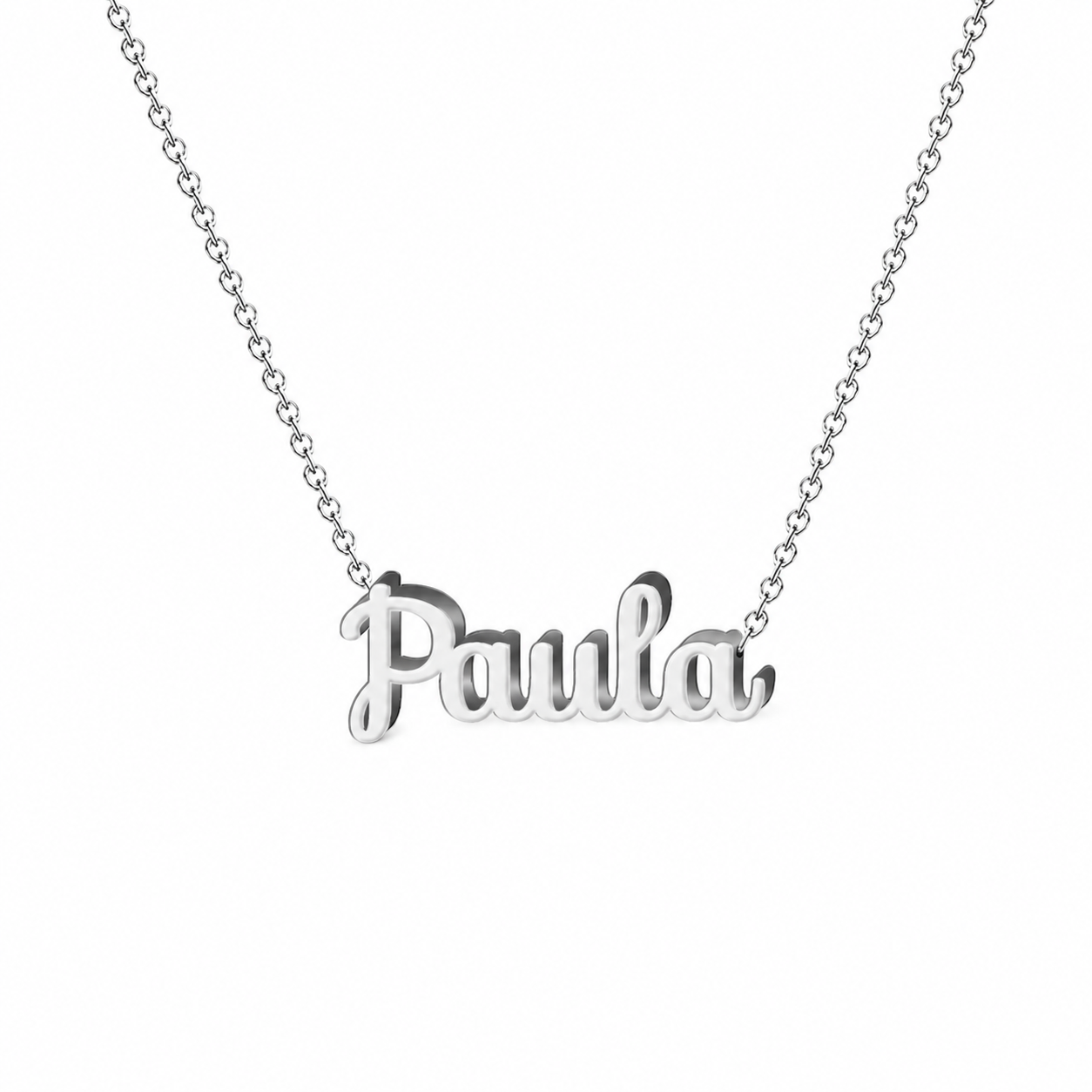 Collar con nombre personalizado Paula - Plateado - IMAGEN2 V3