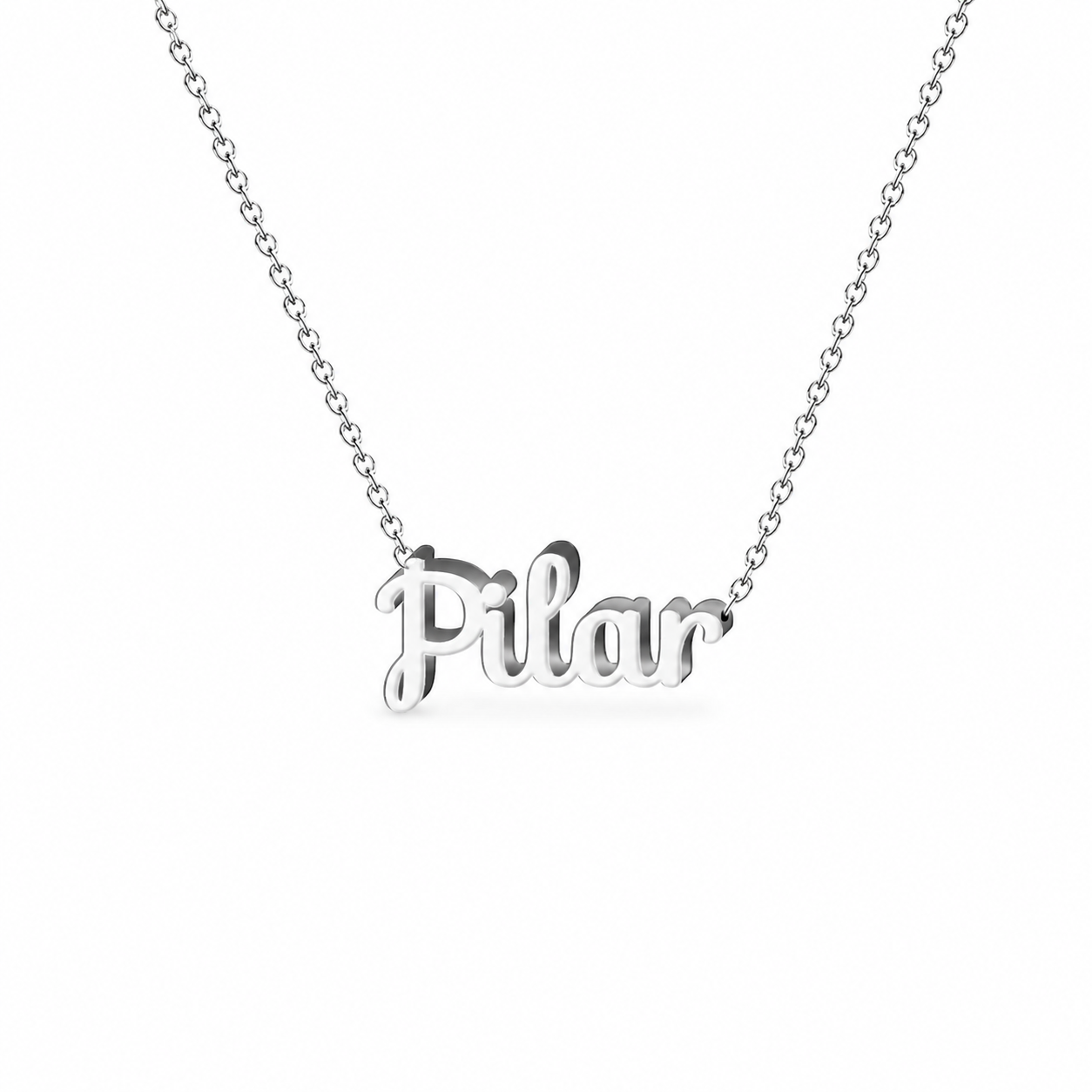 Collar con nombre personalizado Pilar - Plateado - IMAGEN2 V3