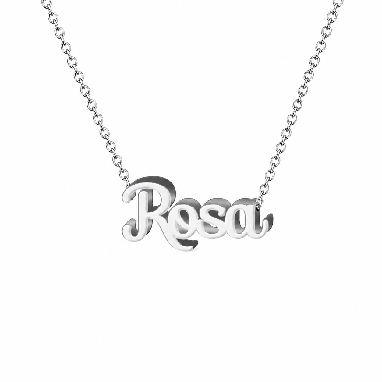 Collar con nombre personalizado Rosa - Plateado - IMAGEN2 V3