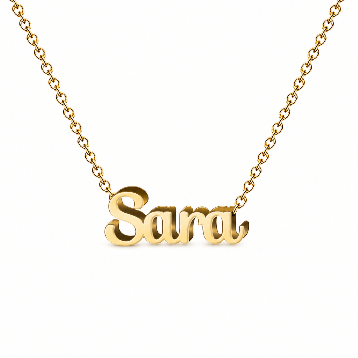 Collar con nombre personalizado Sara - Bañado en oro de 14k - IMAGEN2 V3