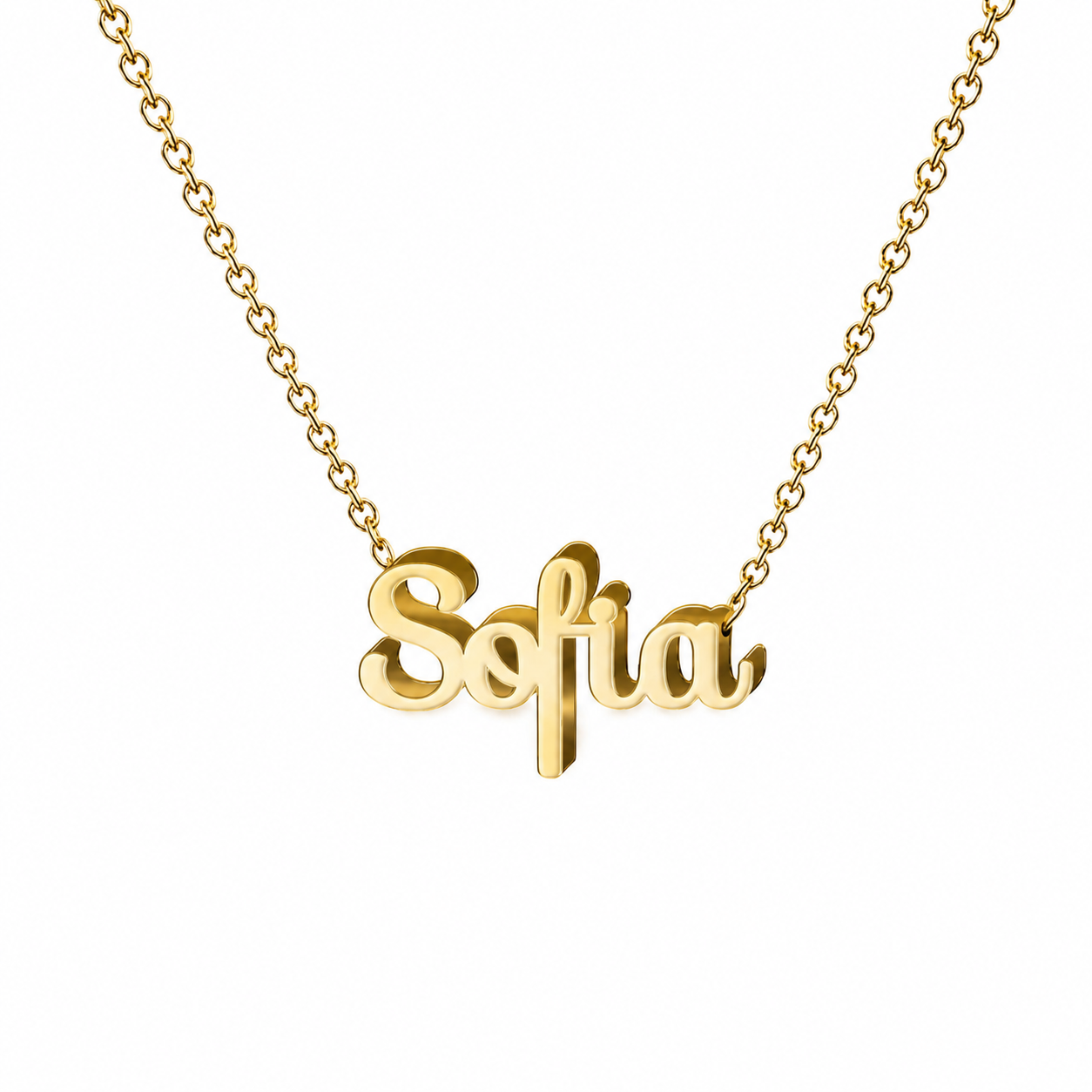 Collar con nombre personalizado Sofía - Bañado en oro de 14k - IMAGEN2 V3