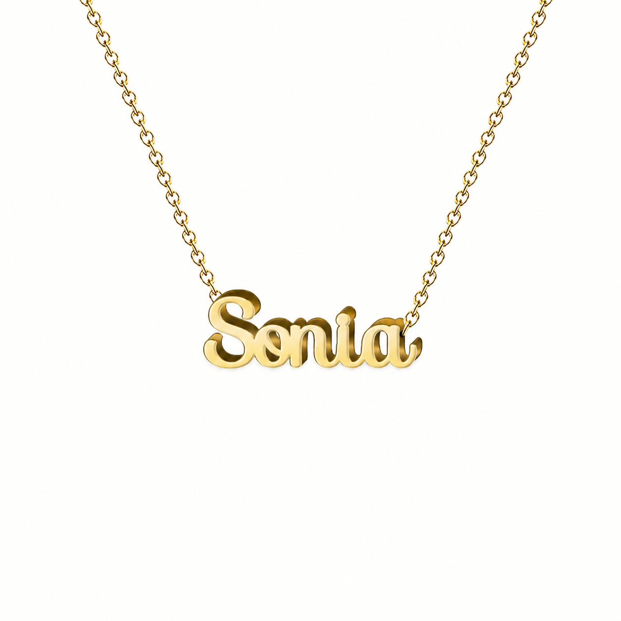 Collar con nombre personalizado Sonia - Bañado en oro de 14k - IMAGEN2 V3