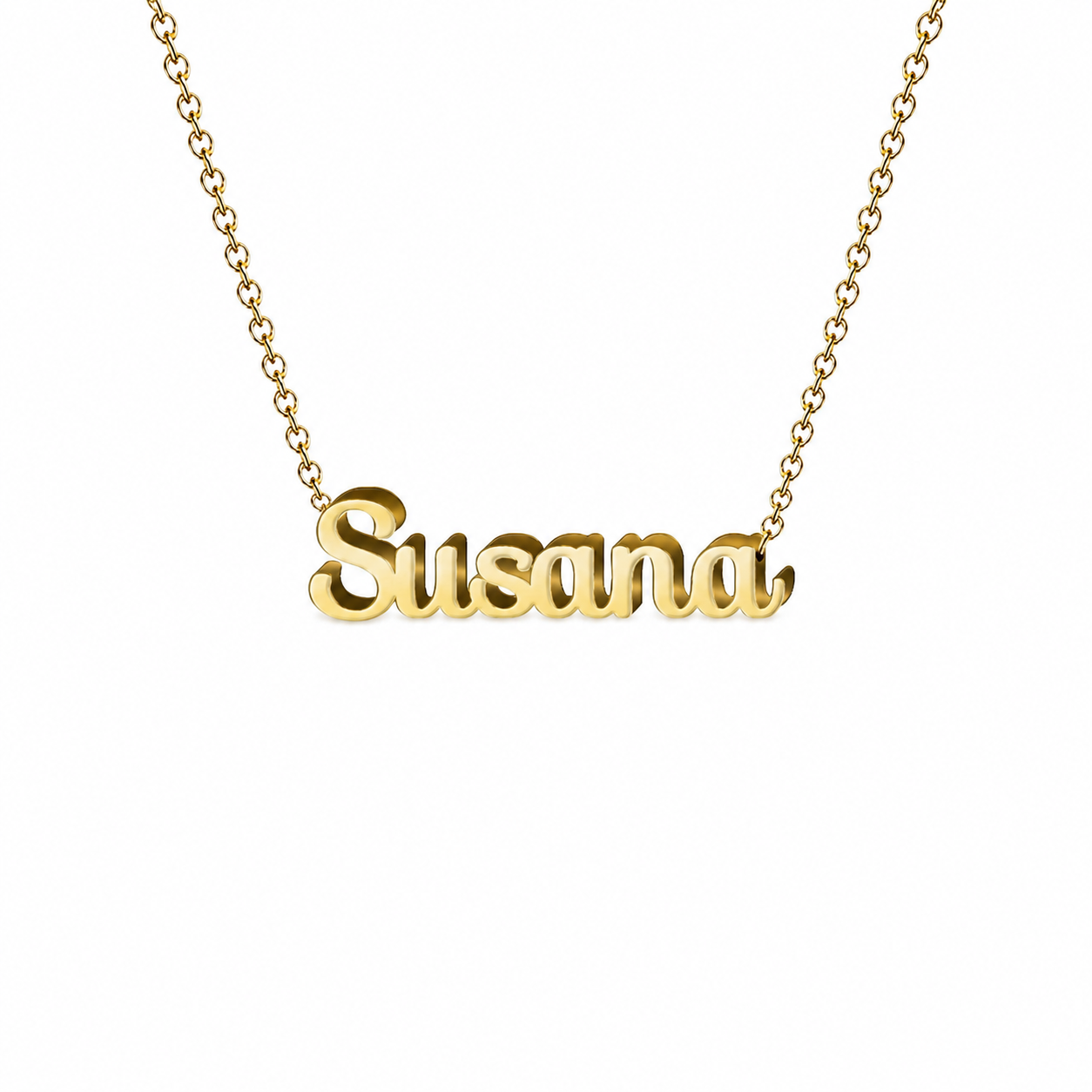 Collar con nombre personalizado Susana - Bañado en oro de 14k - IMAGEN2 V3