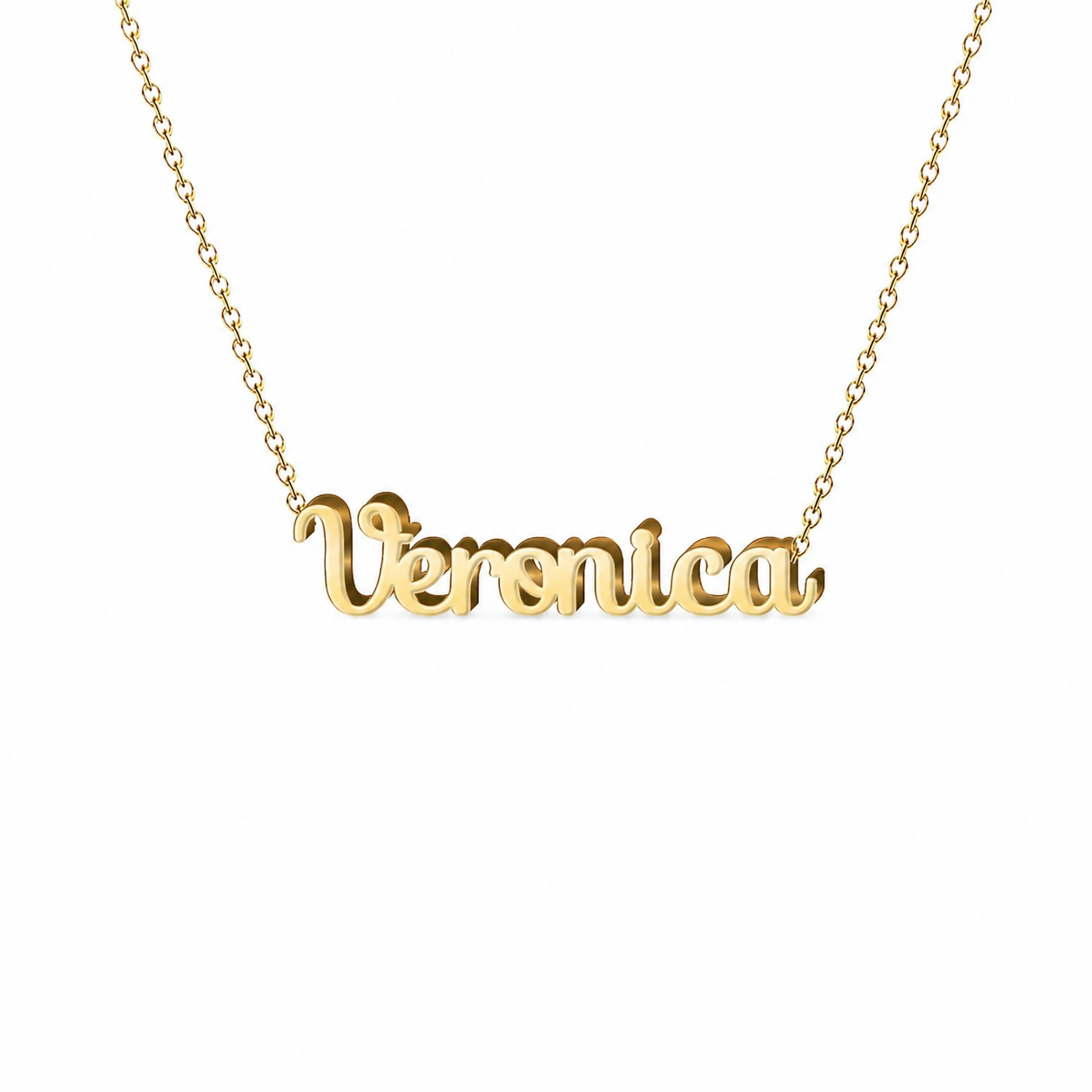 Collar con nombre personalizado Veronica - Bañado en oro de 14k - IMAGEN2 V3