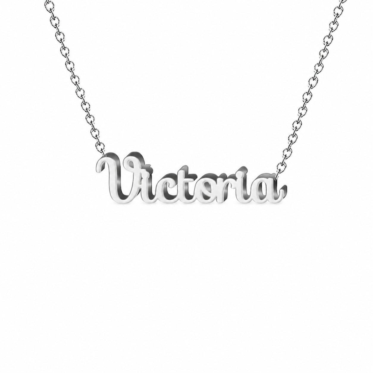 Collar con nombre personalizado Victoria - Plateado - IMAGEN2 V3