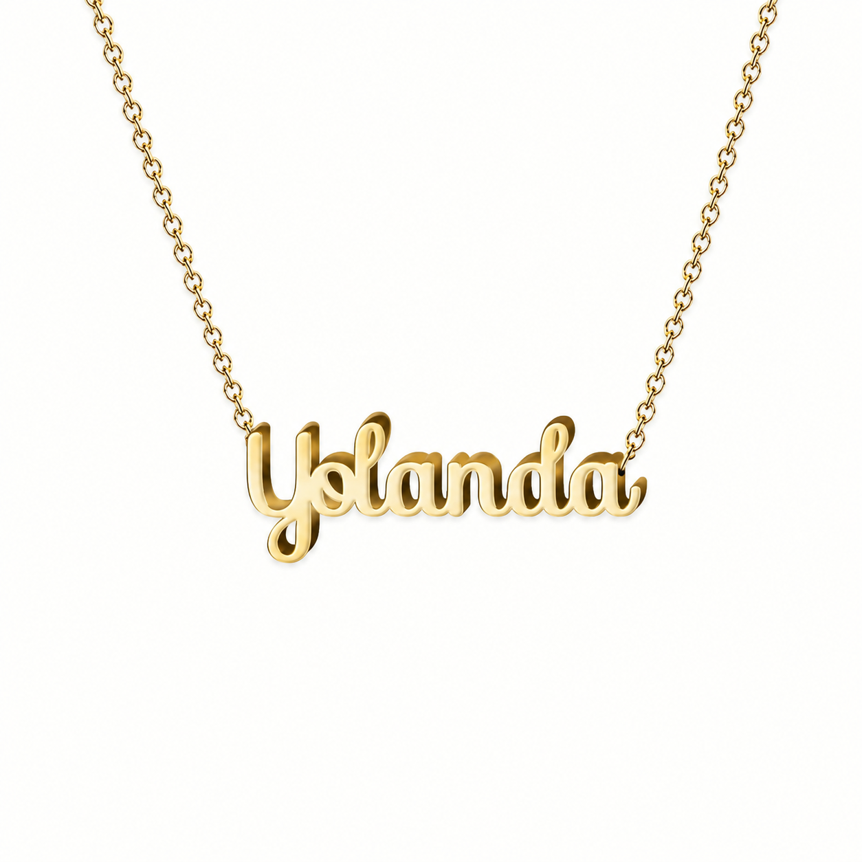Collar con nombre personalizado Yolanda - Bañado en oro de 14k - IMAGEN2 V3